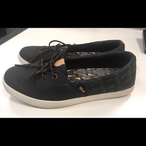 Teva Willow Lace Black Canvas Shoes - Size 8